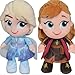 Peluche Regina Elsa e sorella Anna , set da 2 personaggi Disney