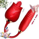 The New Rose 2 in 1 Adult Tool Waterproof Modes Toy Electric Function Machine Party Birthday Gifts-US in Stock.rSG1019, Red