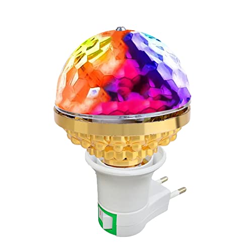 Povanjer Ampoule LED Couleur E27 RGB, Ampoule boule magique rotative Disco, Ampoule LED rotative avec douilles, Lampe LED d'ambiance pour Décoration Chambre, Fête