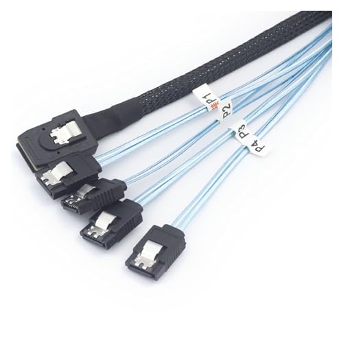 Cable Reverse S-AS SFF-8087 36P a 4 SATA 7pin 1.0 m miniatura 4