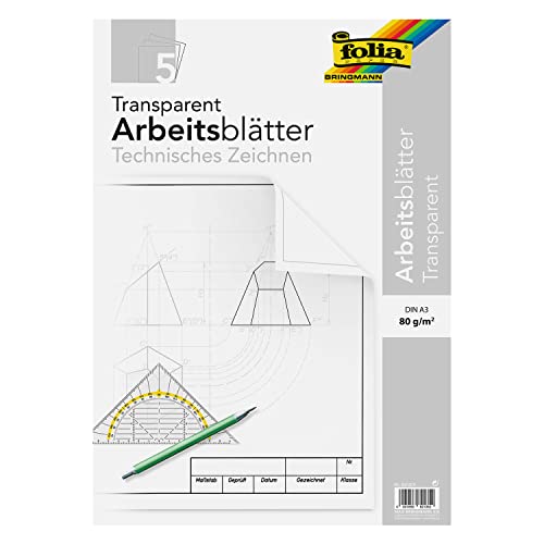 Folia 8213/5 Zeichenpapier A3 Transparent 5 Blatt