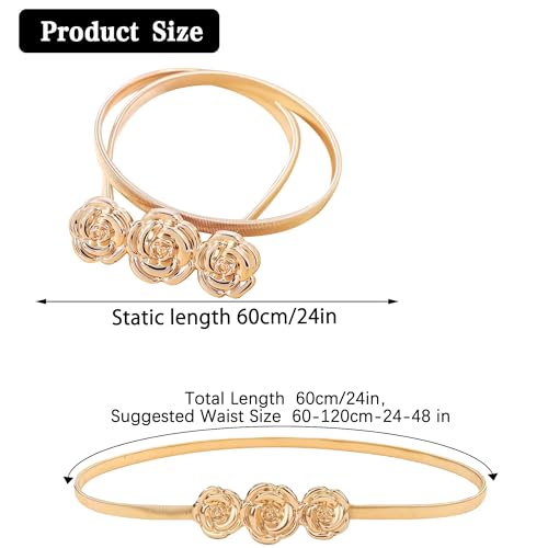 Metal Skinny Belt For Women - Elastic Metal Chain and Tight Waist Belt Suitable For Dresses3