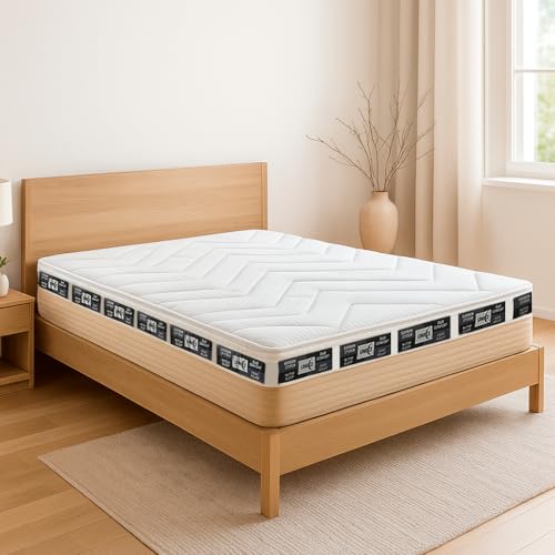 ECO-DE Colchon Viscoelastico 150 x 190 Memory Foam 26 cm – ViscoGel y Fibra de Carbono Antiestática – Firme con Efecto Ortopédico Antiescaras – Espuma Alta Resiliencia Transpirable Termorreguladora