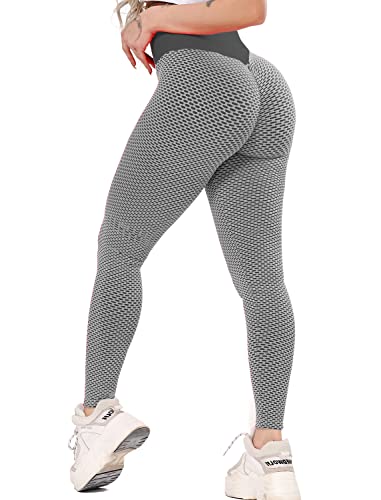 RIOJOY Anti-Cellulite Sexy Butt Lifting Workout Legging Women High Waisted Tummt Control Booty Textured Compression Scrunch Pants TIK TOK Butt Leggings, 01# C-Grey&White-Ruched Large RIOJOY Anti-Cellulite Sexy Butt Lifting Workout Legging Women High Waisted Tummt Control Booty Textured Compression Scrunch Pants TIK TOK Butt Leggings, 01# C-Grey&White-Ruched Large