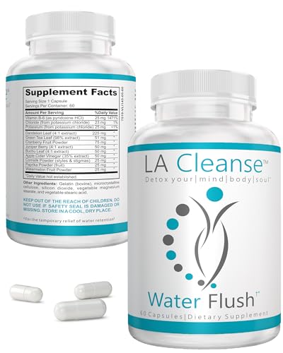 Water Flush - Natural Water Away Pills for Swollen Legs & Feet - Water Retention Pills for Swelling...