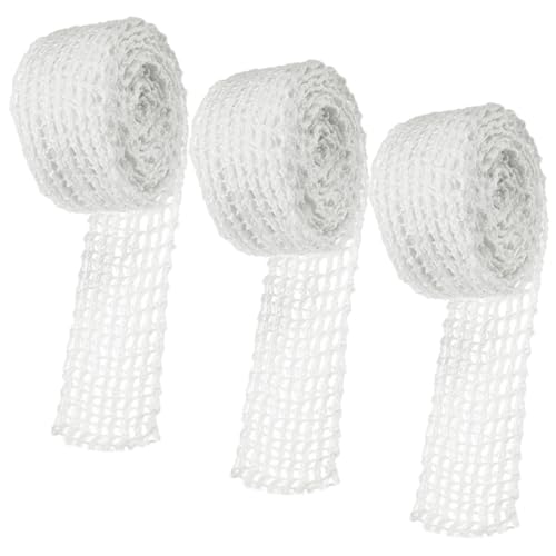 TEHAUX 3 rollos Carne de Elástica Malla para Embutidos y de Carnes Resistente Olor para Asar y Cocinar Jamón Cerdo y Aves