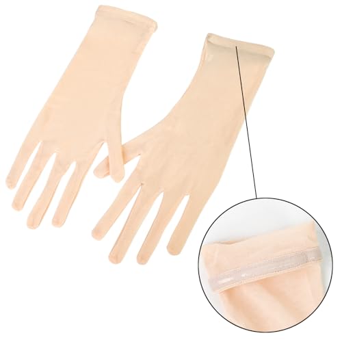 Luwint Non-slip Tulle Mesh Wrist Length Gloves for Women Teen Girls Opera Dress Party Costume2