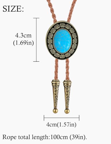 Image of HUABOLA CALYN Bolo tie, Handmade Round Shape Western Cowboy Bola Tie