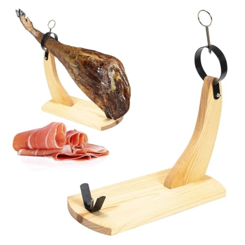 PARENCE.- Porta Prosciutto Extra Lungo in Legno - Porta Prosciutto 49,5x15,6x25 cm | Prodotto in Spagna | Per prosciutti 5-10 kg | Robusto e stabile | Porta prosciutto ideale per fette sottili