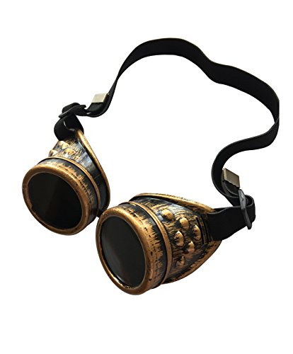 Wocst Cyber Goggles Vintage Steampunk Goggles Glasses Welding Goth Cosplay(Gold) Wocst Cyber Goggles Vintage Steampunk Goggles Glasses Welding Goth Cosplay(Gold)
