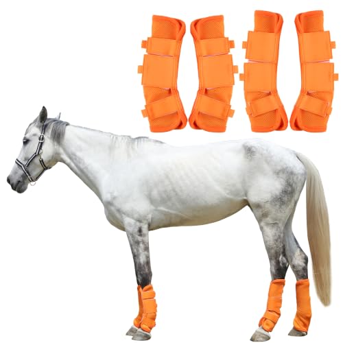 Image of Horse Fly Boots, Mesh Fly Boots for Horse Set of 4, Equine Leg Protection | Breathable Horse Leg Fly Wraps, Horse Leggings Reduce Stomping, Non-Slip Leg Guards for Mini Pony Horse Donkey