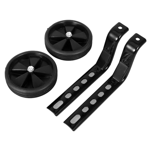Juego de ruedas de entrenamiento Happyyami para bicicleta, 12-20 pulgadas, color negro, acero aleado reforzado de 3,0 mm, ruedas estabilizadoras auxiliares para niños que aprenden a andar en bicicleta miniatura 1