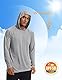 TACVASEN Herren Sonnenschutz Hoodie Sommer Atmungsaktiv Langarmshirts UPF 50+ mit Kapuze, Hell Grau, L