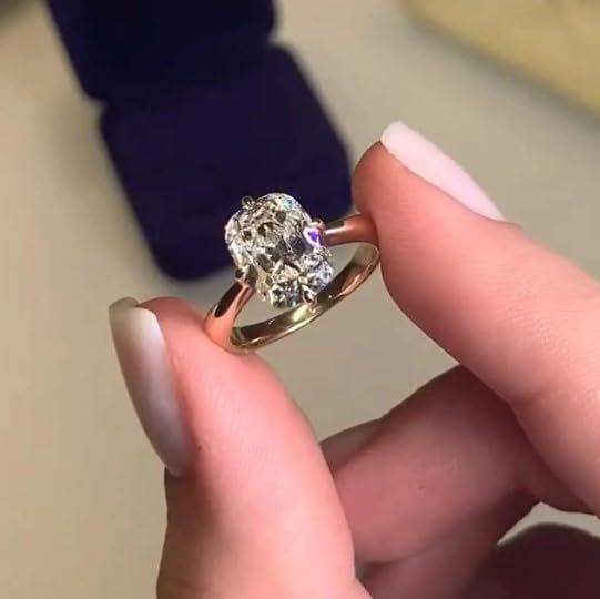 3 CT Diamond Cushion Cut Diamond Engagement Ring, Solitaire Daimond Ring, Wedding Ring, Compass Prong Setting, yellow gold plated.size 3-12 (USA)2