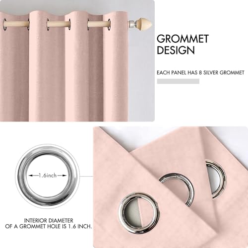 Image of Cortina 80-90% Blackout Solid Window Curtains 5 Feet Set of 2 - Thermal Insulated | Curtain for Living Room | Drapes for Bedroom | (5 Feet, Pink)