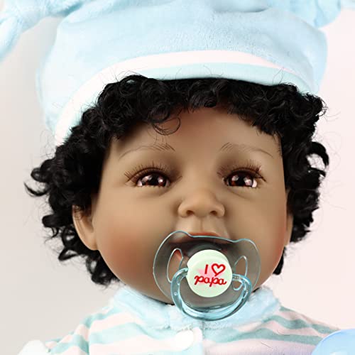Muñeco Reborn Realista Negro 22" JRLCGYP miniatura 2