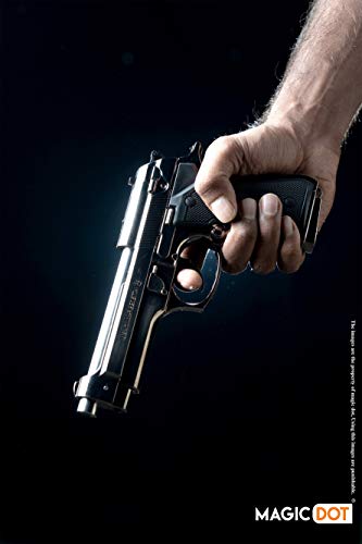 Image of Gun Pistol Lighter Heavy Weight Plastic Body Real and Original Like Gun Pistol with Stand for Decorative, Smoking Filled with Gas Silver and Black Color.