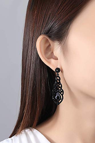 mecresh Women's Alloy Teardrop Crystal Chandelier Dangle Earrings2