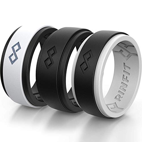 Rinfit Silicone Wedding Ring for Men. 1 or 3 Rings Pack. RinfitAir Breathable