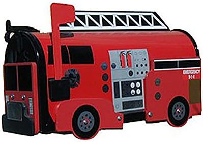 Red Fire Engine Post Mount Mailbox