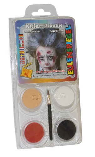 Eulenspiegel 204733 - Schmink-Set Kleiner Zombie, für ca. 40 Masken, Schminkfarben, Karneval, Mottoparty