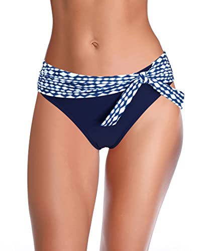 Bas de bikini taille haute bleu XL SHEKINI ventre plat avec nœud
