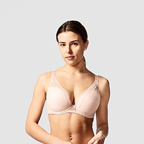 Chantelle Festivite Lace Plunge Bra Nude Blush 32F #TOP3