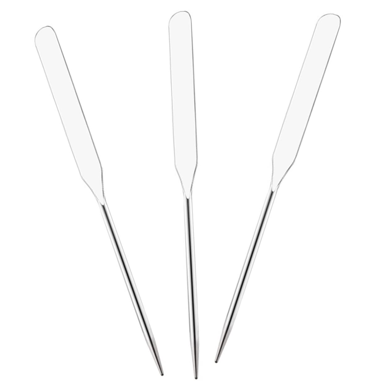 Healeved Cosmetic Mixing Spatula Tool Set 3pcs Makeup Blender Brush Nail Palette Steel Spatula for Foundation Mixing Palette