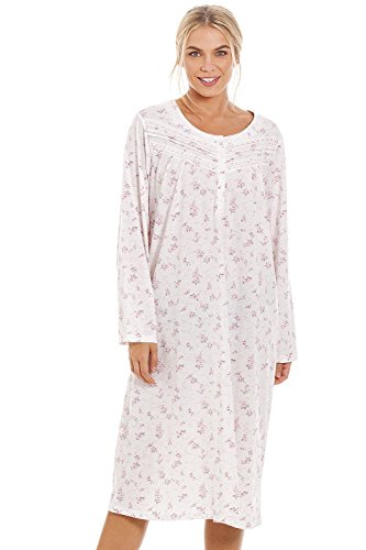 Nuisette à manches longues imprimé rose pour des nuits d'hiver douces et confortables