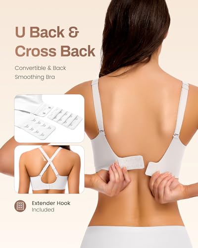 Image of Gailife Deep V Jelly Bras for Women No Underwire Wireless Seamless Push Up Bra Comfort Support Plunge Bralette Full Coverage