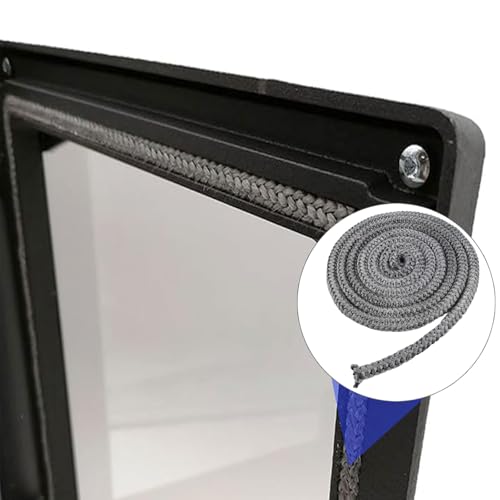 Ofendichtschnur,Dichtung für Ofentür,Dichtungsband für Kaminofen,Kamindichtung Ofendichtband,Oven Sealing Cord,Dichtung Dichtungsband,Feuerfest Glasfaserschnur Türdichtung,10 mm*2 m,Schwarz
