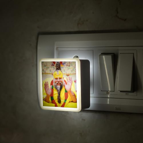 Image of Lexton Premanand ji maharaj | LED Night Lamp Light with 2 Pin Socket | 0.5 Watt, 230V Lamp for Spiritual Ambiance, Home Decoration | (Warm White, Pack of 1)