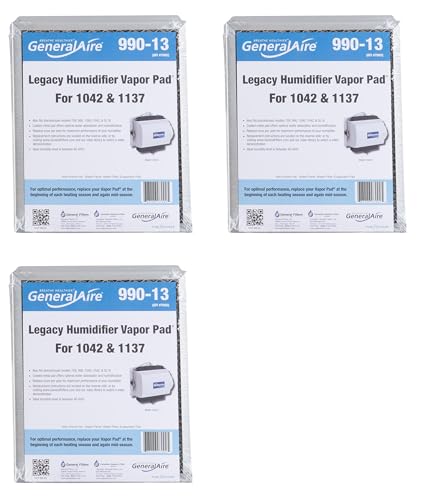 3-PK -GeneralAire 990-13 Humidifier Water Vapor Pad- GFI #7002 Compatible with GeneralAire 709 990 1040 1137 1042LH and SL16 Humidifiers