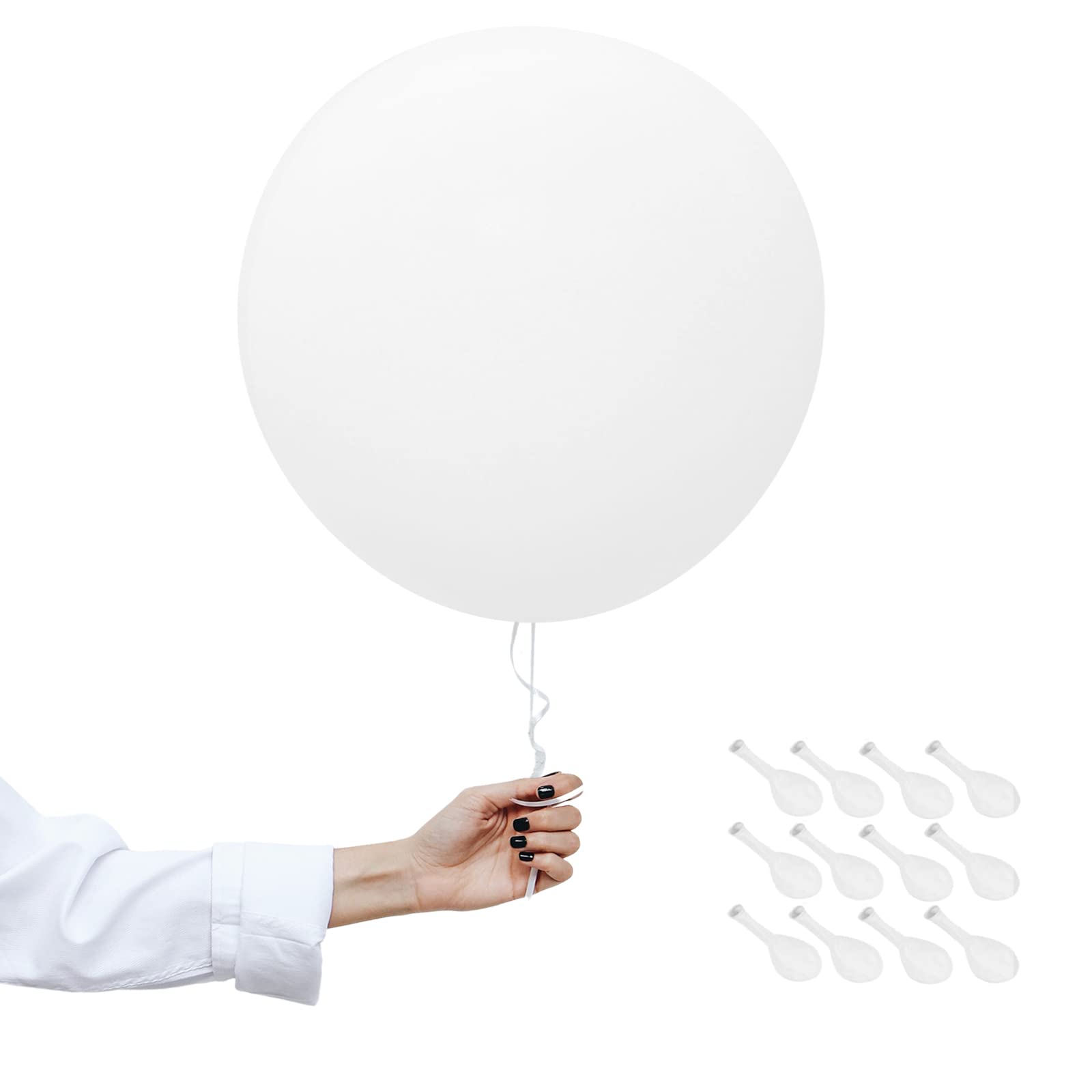 18 inch White Balloons Macaron Latex Balloon,12Pcs Large.Balloons Decoration Union Jack British Party HeliumBalloon Thick.Balloons for VJ Day 80th Anniversary,Grand Openings Union Jack Party