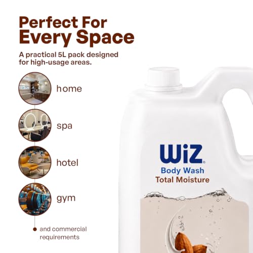Image of Wiz Total Moisture Body Wash 5L Refill Can | Moisturizing Shower Gel | Paraben Free | Family Pack Liquid Body Cleanser for Men & Women