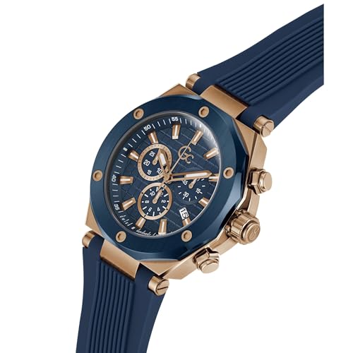 Image of Guess Collection Round 44mm Blue Dial Analog Men Watch - Z18006G7MF