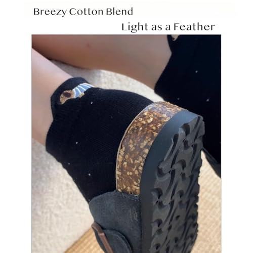 Cute Dog Embroidery Crew Socks Girls Cotten Dachshund Design Lightweight Preppy Style Campus Casual Breathable Comfort3