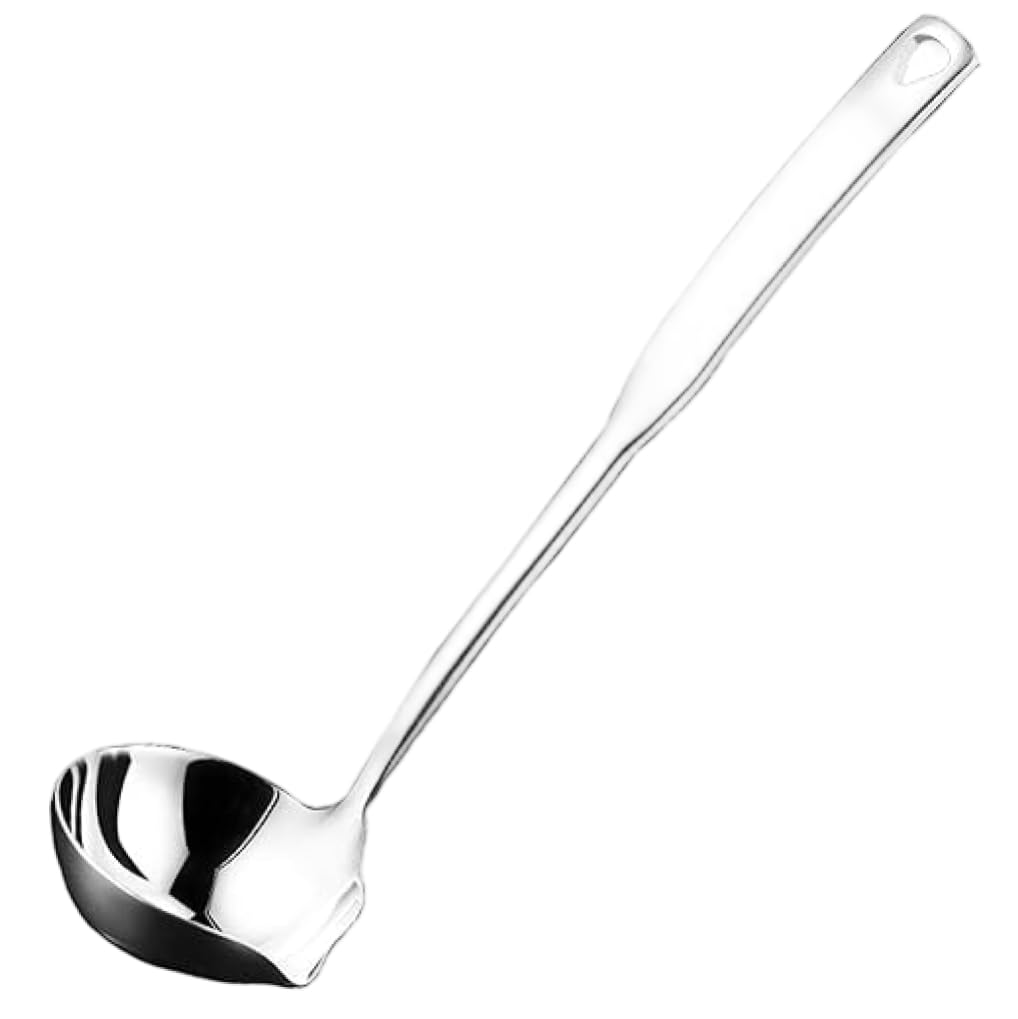 Xdyyjrasa Punch Bowl Ladle, 12 Inch Stainless Steel Soup Ladle, Heavy Duty with Pour Spout for Gravy Sauce Soup