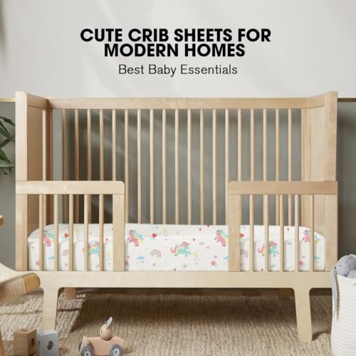 Image of Little Grape Land Crib Sheets for Girls, 2pk Baby Crib Fitted Sheet for Standard Size Crib and Toddler Mattress, Super Soft Baby Sheet