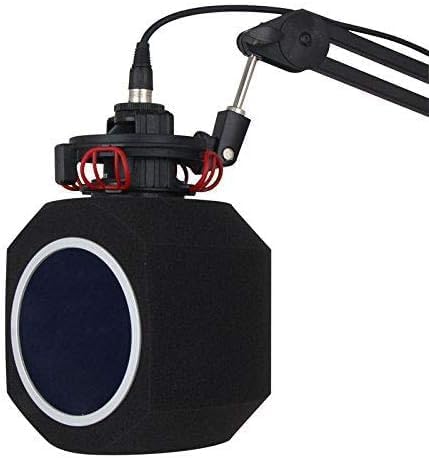 Professional Microphone Wind Shield Pop Filter, Acoustic Filter for Recording Studio Microphones, Desktop Recording Wind Screen, Vocal Studio Sound Recording Stand Reflection Filter Foam (PF8)