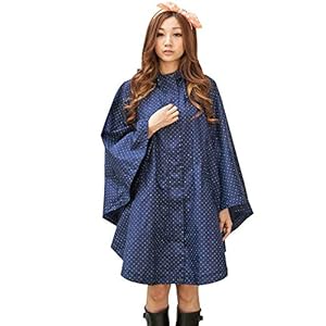 Regenjassen voor dames, regenponcho, capuchon, waterdicht, modieus, regenjas, regenkleding, motorfiets, Blauw, Eén maat