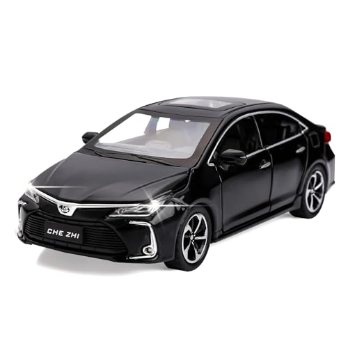 Image of Compatible for 1:32 Corolla Model Car, Zinc Alloy Pull Back Toy Car with Sound and Light for Kids Boy Girl-Black