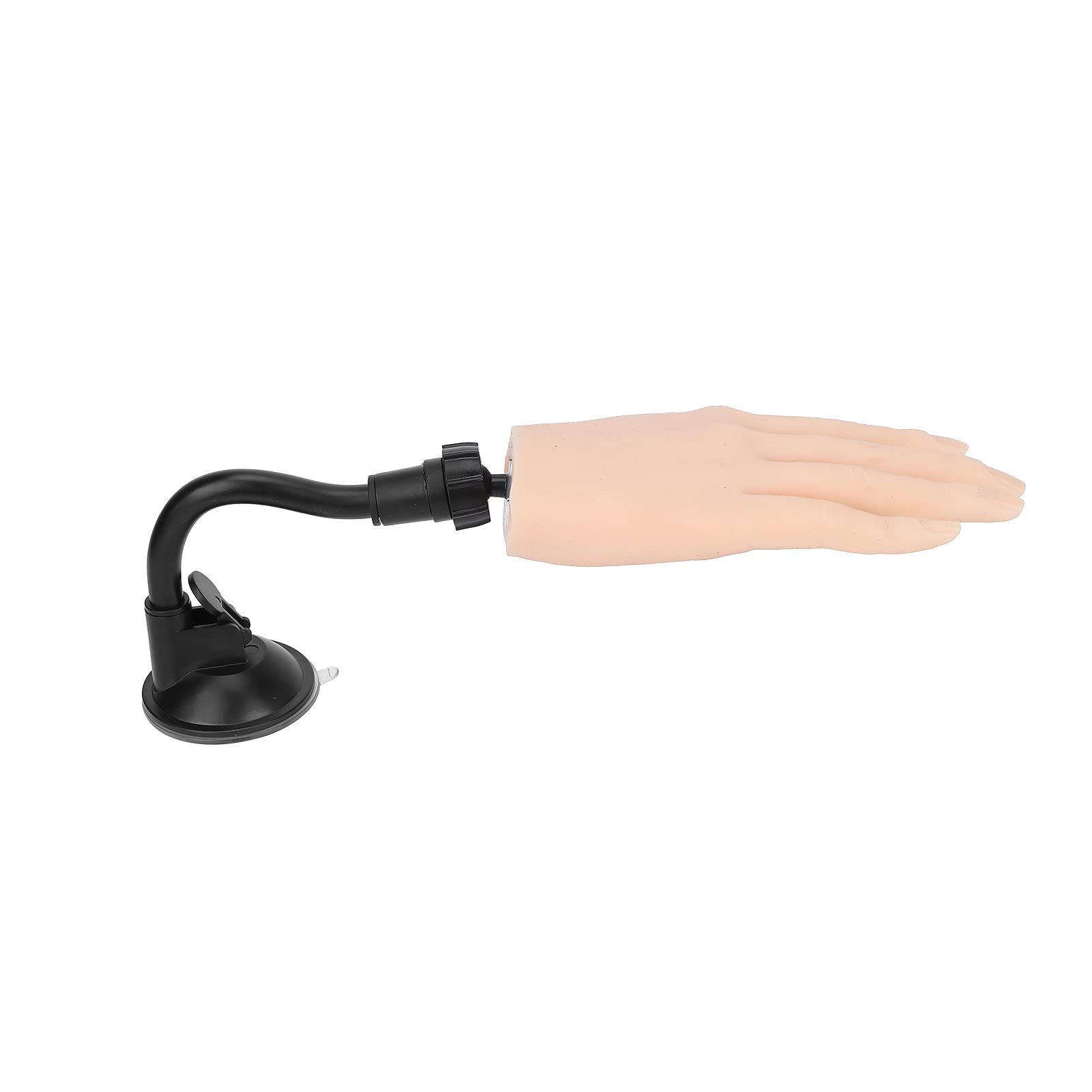 Manicura de silicona para entrenamiento, articulaciones flexibles a mano, práctica de uñas postizas, modelo de mano con soporte (Piel blanca - mano derecha)