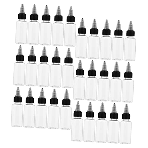 NOLITOY 30 Piezas Botella De Boca Puntiaguda Botellas De Champú Recargables Botellas De Estante Exprimidor Teñir Tapas De Botellas De Leche Plegable Líquido Transparent La Mascota