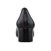 Womens Casual Comfortable Genuine Leather Closed Toe Mid Height Block Heel Work Pump Classic Fashion Dress Wedding Slip On Ladies Shoes Black Napa 5.5