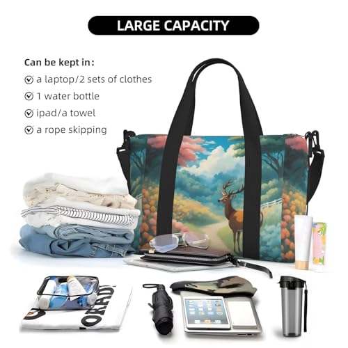 Cartoon Deer Large Capacity Waterproof Handheld Crossbody Bag 16.1x5.9x11.4in For Outdoor Activities Traveling Fishing Hunting4