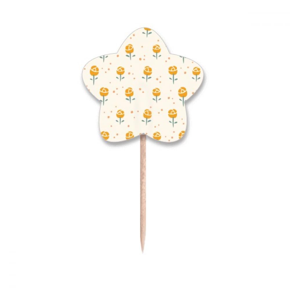 Cure-dents fleur jaune et rose pour piquer les amuse-bouches