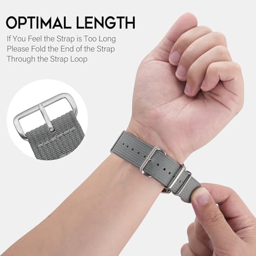 Image of TACTICAL FROG Nylon Watch Band 18mm 19 mm 20mm 22 mm 24 mm, Waterproof Military Watch Straps Replacement for Men Women, With Stainless Steel Buckle