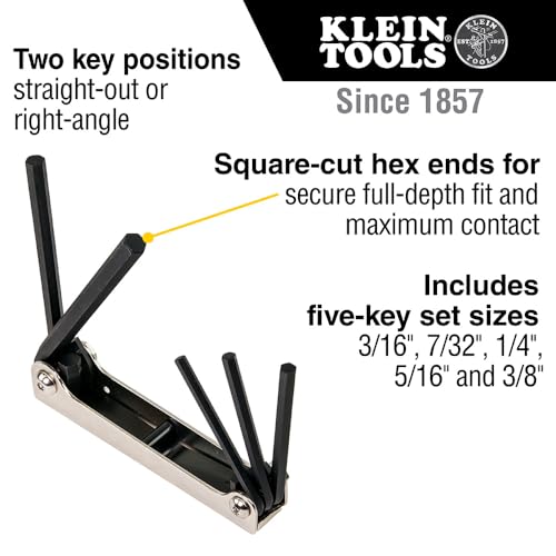 Llave allen plegable Klein Tools 70580 de 6 piezas métricas para taller 3