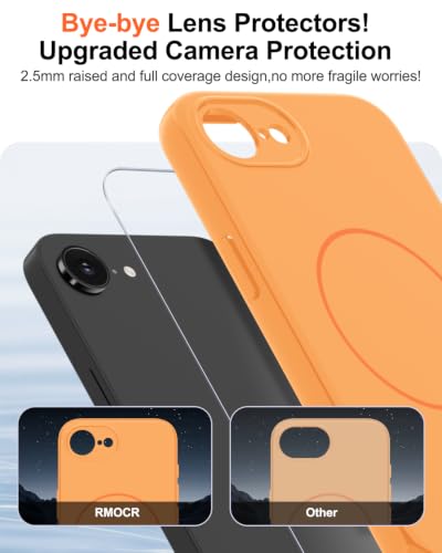 Image of Magnetic for iPhone 17e Case /iPhone 16e Case,Shockproof Matte Case,Orange | with Screen Protector,Compatible with MagSafe,Military Grade Drop Protection,Full Camera Protection,Non-Slip Design Cover
